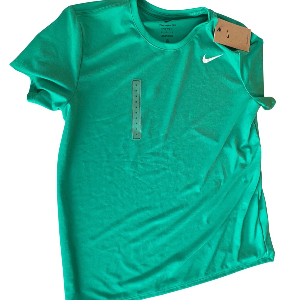 Nike Training Tee Green Short Sleeve Crew Neck Shirt Medium NEW Athletic